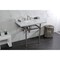 Kingston Brass 36 Carrara Marble Console Sink with Brass Legs, Marble WhiteBrushed Nickel LMS3630MBSQ8 - alternate 4